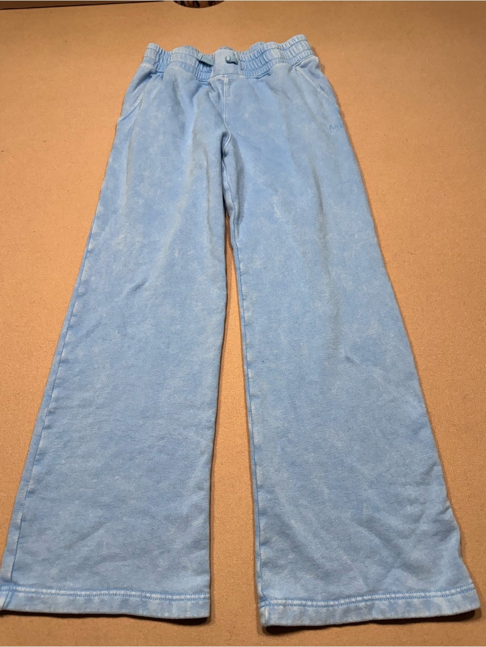 abercrombie kids Light Blue Fleece wide leg sweatpants